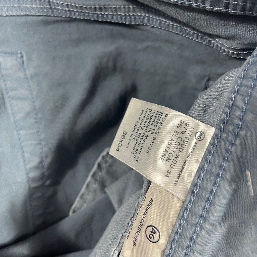 AG Adriano Goldschmied The Graduate Tailored Leg Blue Grey Pants 36x34 Mens - Picture 3 of 10